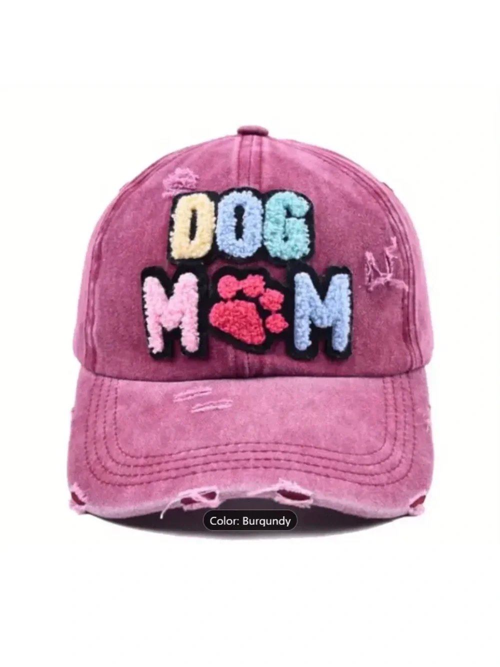 NWT Dog Mom Embroidered Burgundy  Baseball Cap